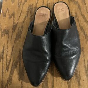 Frye Black Leather Slip-On Shoes